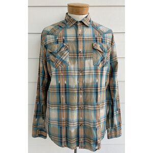 Cody James Men's Size XL Long Sleeve Pearl Snap Plaid Western Shirt EUC